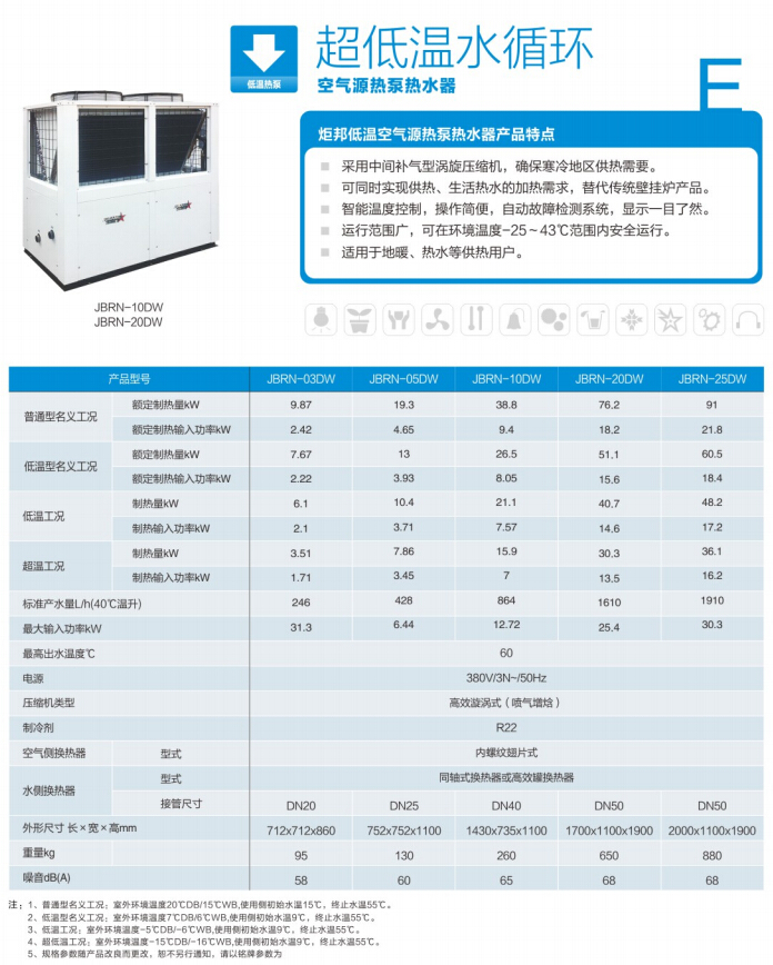 超低温空气能热水器JBRN-05DW